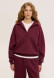 Black three-thread insulated sweatshirt-polo